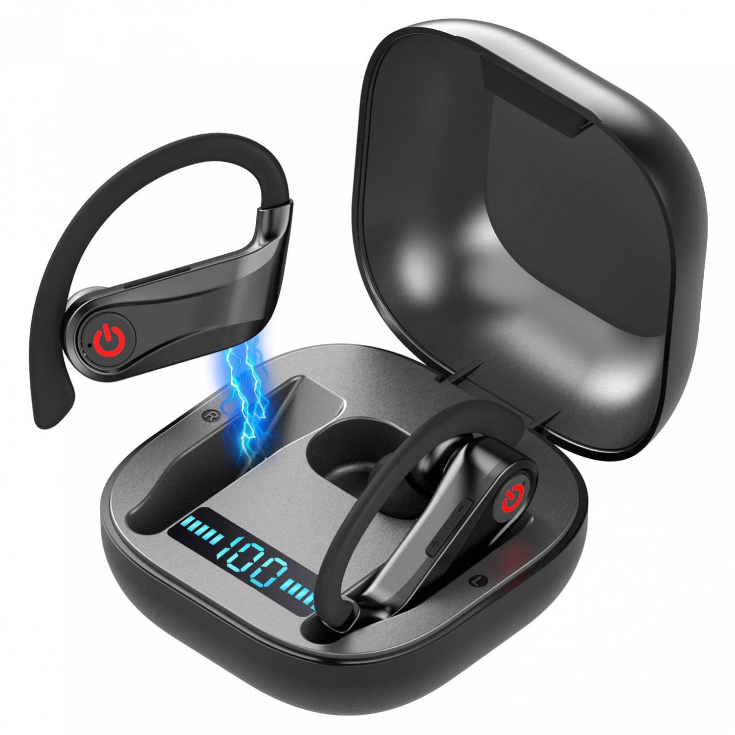 TWS EARBUDS EAR-HOOK TRUE WIRELESS STEREO EARPHONES HEADPHONES CHARGER ...